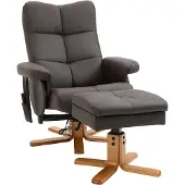 SUGIFT Relaxsessel mit Hocker braun – Fernsehsessel 360° drehbar Massage Liegefunktion