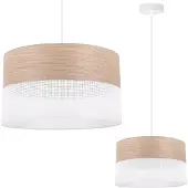 Light11 HOME Einzelne Hängelampe, klassischer Lampenschirm aus Eichenfurnier, 30 cm