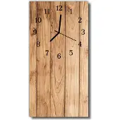 Tulup Glasuhr Wanduhr Küchenuhr Echt-Glas 30x60 Holz Beige