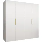MEBLE KRYSPOL , Kleiderschrank, Schrank 200 cmx202x52, Weiß, Gold