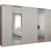MEBLE KRYSPOL , Kleiderschrank, Schrank 300 cmx202x52, Kaschmir, Gold