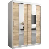 MEBLE KRYSPOL Kleiderschrank, Schiebetürenschrank Schlafzimmer, Schrank mit Spiegel POLE 150 cm