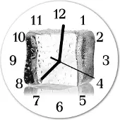 Tulup Glasuhr Wanduhr Küchenuhr Echt-Glas 30fi cm Eis grau