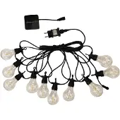 Lumisky Lichterkette für den Außenbereich – – PARTY CLEAR HYBRID – 7,50 m – Solar- und Netzbetrieb – 10 LEDs – Warmweißes LED-Licht