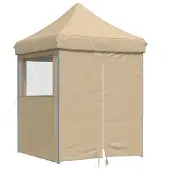 Syfax Partyzelt Faltbar Pop-Up mit 4 Seitenteilen Beige