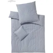 Elegante Perkal-Bettwäsche-Garnitur Classico Farbe marine Größe 155x220 cm + 40x80