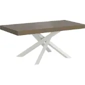 Itamoby Volantis Premium taubengrauer Ausziehtisch 120/224x90 cm mit weißen Beinen