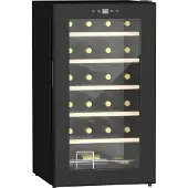 HOMCOM Weinkühlschrank 65 L Getränkekühlschrank für 24 Flaschen, 5-20°C, Schwarz