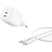 Belkin Ladegerät Dual USB-C 50W PD PPS+1m Kabel WCH019kq1MWH-B6