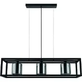 Eglo Hängelampe Brisling, Pendelleuchte Esstisch, Deckenlampe hängend, Stahl in schwarz, Glas bedampft in schwarz-transparent, E27 Fassung