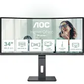 AOC CU34P3CV, 86,4 cm (34"), 3440 x 1440 Pixel, UltraWide Quad HD, LED, 4 ms, Schwarz