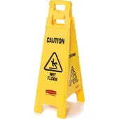 Rubbermaid Warnschild Rubbermaid vierseitig englisch 97cm gelb