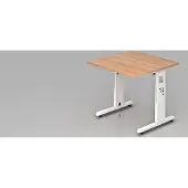 Hjh OFFICE PRO MEGA 8 W - 80 x 80 höhenverstellbar Nussbaum/Weiß
