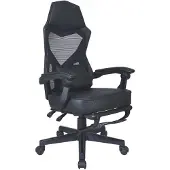 Carryhome Gaming Stuhl COLE, drehbar, höhenverstellbar, Netzrücken, Kunstleder, Schwarz, 140 kg, B/H/T 59x108x49 cm, Sitzbreite 50 cm