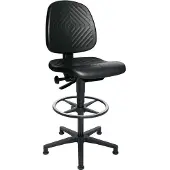 Topstar Arbeitsdrehstuhl TEC40 Counter Bodengleiter+Fußring PUR-Schaum schwarz 590-840mm - 72240 PU0T