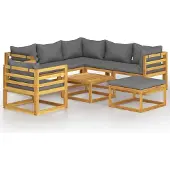 vidaXL 8-tlg. Garten-Lounge-Set mit Auflagen Massivholz Akazie