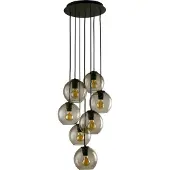 Licht-Erlebnisse Hängeleuchte Ø 30 cm E27 Schwarz Glas Metall Retro Hängelampe