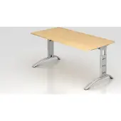 Hjh OFFICE PRO FARO 16 S - 160 x 80 Ahorn/Silber höhenverstellbar