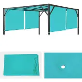 Mendler Ersatzbezug für Dach Pergola Pavillon Beja 3x4m türkis-blau
