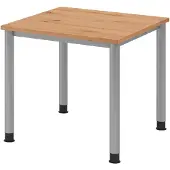 Hammerbacher Schreibtisch 4Fuss-rd.80x80cm Asteiche/Silber