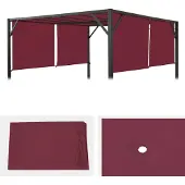 Mendler Ersatzbezug für Dach Pergola Pavillon Beja 3x4m bordeaux-rot