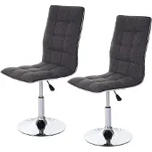 Mendler 2er-Set Esszimmerstuhl MCW-C41, Stuhl Küchenstuhl, höhenverstellbar drehbar, Stoff/Textil MVG hellgrau