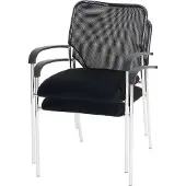 Mendler 2er-Set Besucherstuhl Tucson, Konferenzstuhl stapelbar, Stoff/Textil Sitz schwarz, Rückenfläche schwarz