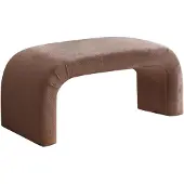 Hannah Home | Bank Nuu Bouclé Bruin Teddystof 106x46x45 cm | NADUVI