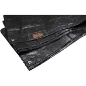 Black & Decker Anhängerplane - Abdeckplane 2 x 3 Meter - 10 Aluminiumösen - Polyester - Schwarz