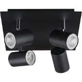 Kanlux S.A. EVALO 10W Decken-/Wandspot, Aluminium, Schwarz/Chrom, IP20, GU10