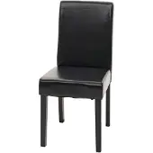 Mendler Esszimmerstuhl Littau, Küchenstuhl Stuhl, Leder schwarz, dunkle Beine