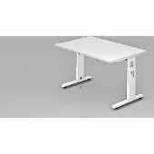 Hjh OFFICE PRO MEGA 12 W - 120 x 80 höhenverstellbar Weiß/Weiß