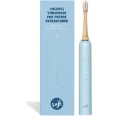 Smyle | Blau Elektrische Schallzahnbürste Nachhaltige Bambus-Aufsätze 4 Monate Akkulaufzeit 180 g Zahnbürste