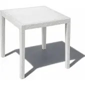 Mojawo Gartentisch King Eckig Weiß 79x79x72cm Rattan-Optik
