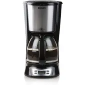 Domo DO708K Filterkaffeemaschine, Glaskanne, 12 Tassen, Zeitschaltuhr