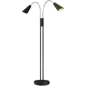 LUCANDE Stehlampe Medira, schwarz, 2-flg., verstellbar, GU10