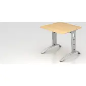 Hjh OFFICE PRO FARO 8 S - 80 x 80 Ahorn/Silber höhenverstellbar