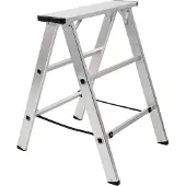 Stier Aluminiumbock, mit einer Tragfähigkeit von 150kg, 75 cm breit, 80 cm hoch, Arbeitsbock, Unterstellbock, Montagebock, Klappbock, verzinkte Scharniere, Nylongurte zur Absicherung