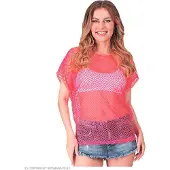 Widmann Neon Pinkes Netzshirt kurze Ärmel