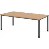 Hammerbacher Schreibtisch 4Fuss-rd.200x100cm Eiche/Graphit