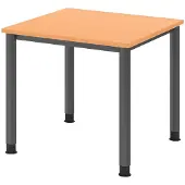 Hammerbacher Schreibtisch 4Fuss-rd.80x80cm Buche/Graphit