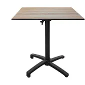 Restootab Klappbarer Terrassentisch in Compact HPL hellem Holzdekor 70 x 70