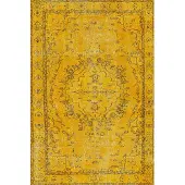 Bamyum Giallo Tapis Imprimé Chenille Fabriqué à la Machine 160 x 230 cm