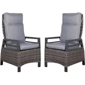 DeVries 2er Set Relaxsessel Montana Dining - PE dark grey
