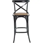 Signature - Barhocker aus Massivholz und Wiener Geflecht L50 cm - BISTROT