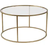 CALICOSY - Runder Couchtisch mit Glasplatte D80 cm – AURUM