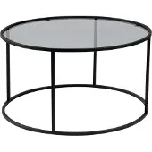 CALICOSY - Runder Couchtisch mit Glasplatte D80 cm – AURUM