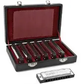 Gear4Music Blues-Mundharmonika-Set von