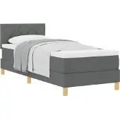 vidaXL Boxspringbett mit Kissen Dunkelgrau 80 x 200 cm Stoff