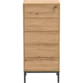 CALICOSY - Hochkommode mit 5 Schubladen und Metallfüßen H100 cm - LENNY